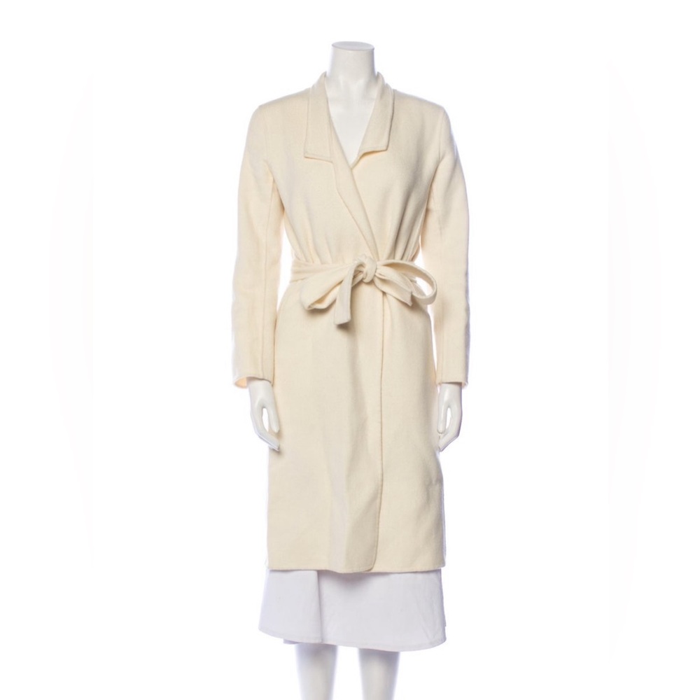 White Wool Coat | Halston | Vintage
